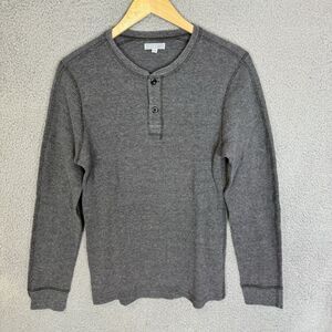 Wallace & Barnes Shirt Mens MT‎ Grey Waffle Knit Henley Thermal J Crew
